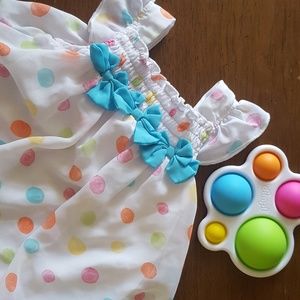 Polka-dot bubble romper